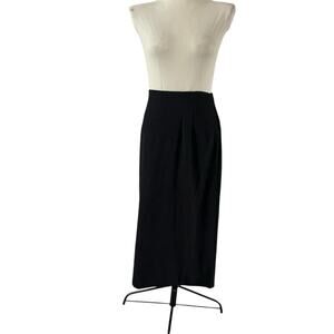 Y2K 2000s Plus Size Black Witchy Maxi Skirt Wmns 20W Whimsygoth Pleats Office